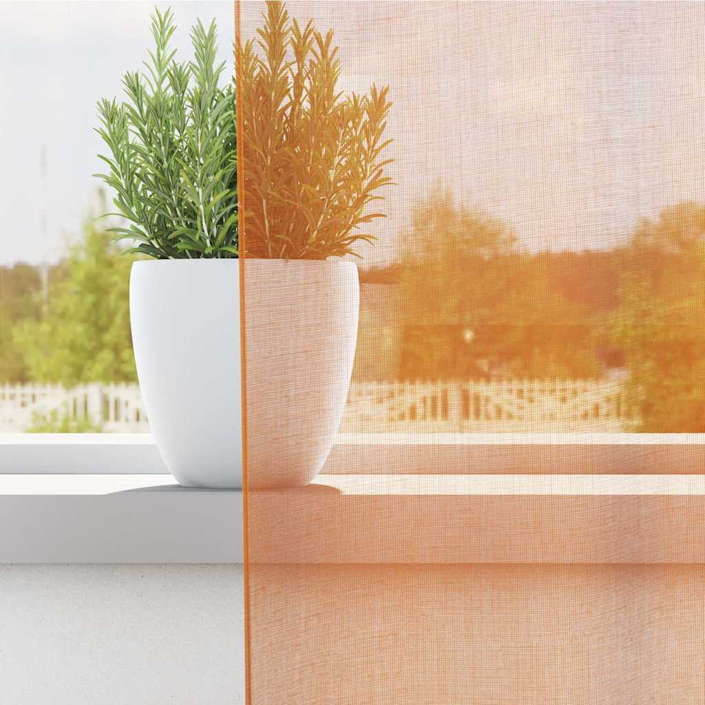 voile-gardiner med øskner 2 stk. 140x300 cm orange
