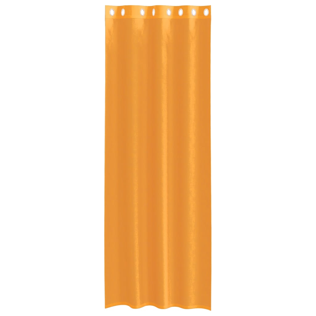 voile-gardiner med øskner 2 stk. 140x300 cm orange