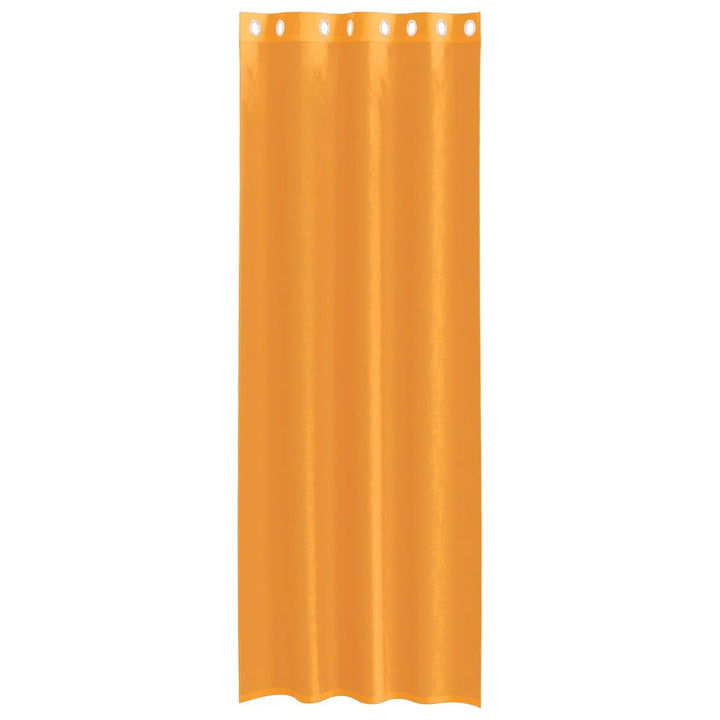 voile-gardiner med øskner 2 stk. 140x300 cm orange