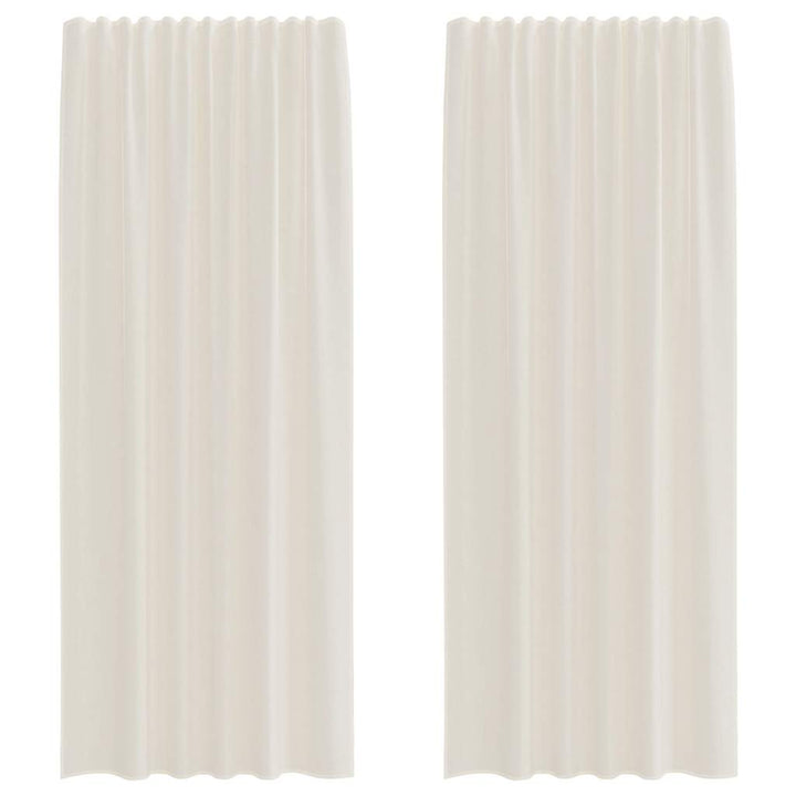 voile-gardiner med stanglommer 2 stk. cremefarvet