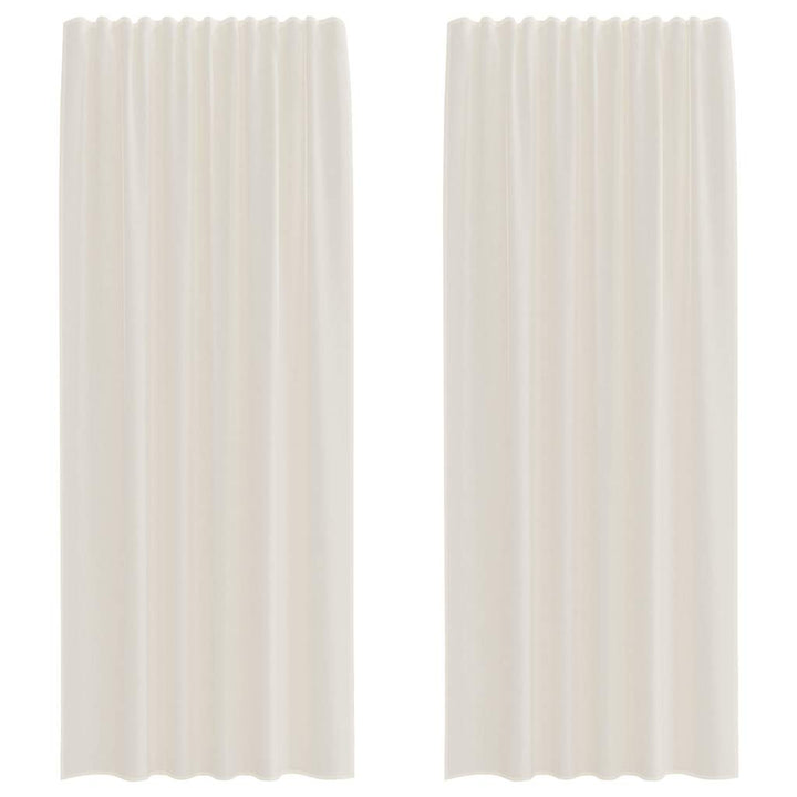 voile-gardiner med stanglommer 2 stk. cremefarvet