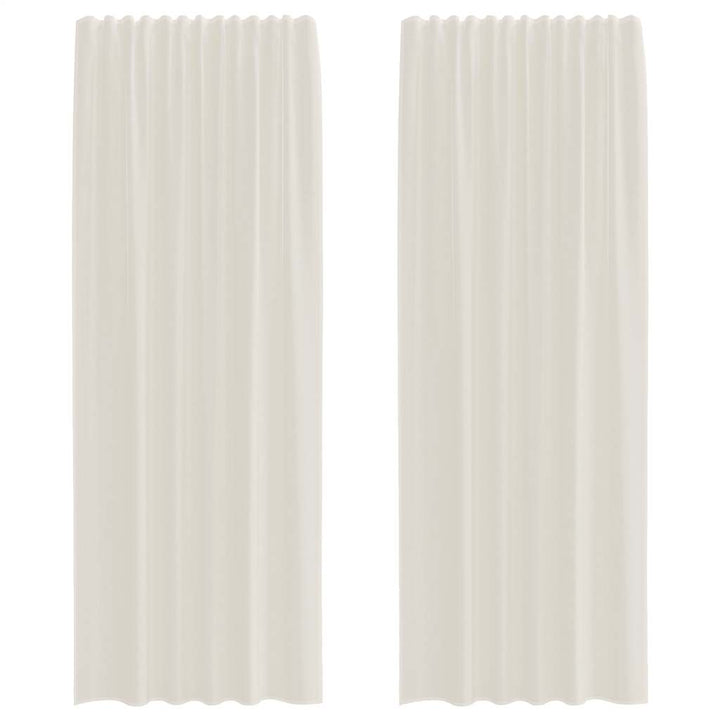 voile-gardiner med stanglommer 2 stk. cremefarvet