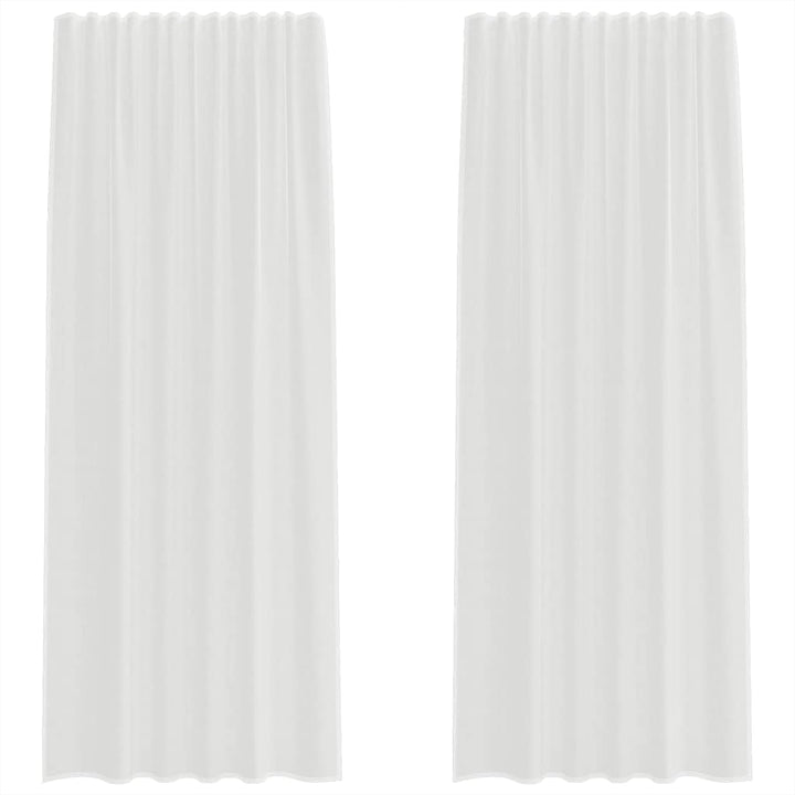 voile-gardiner med stanglommer 2 stk hvid