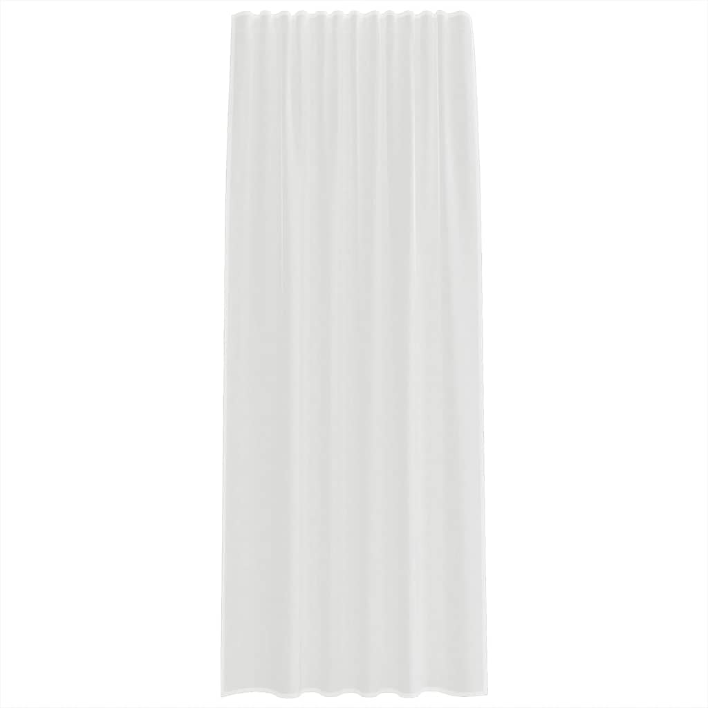 voile-gardiner med stanglommer 2 stk hvid