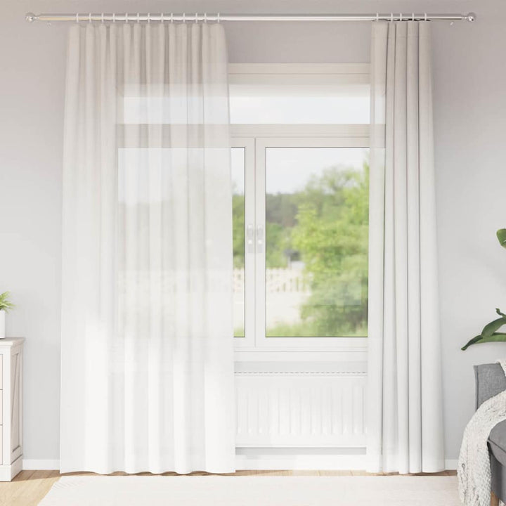 voile-gardiner med stanglommer 2 stk hvid