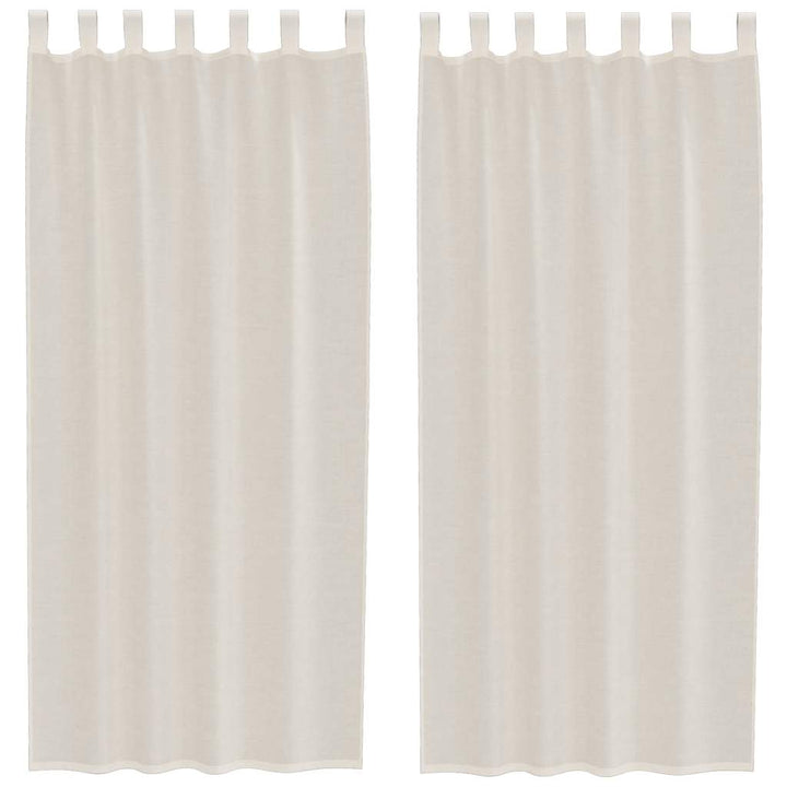 voile-gardiner med fane i toppen 2 stk. cremefarvet