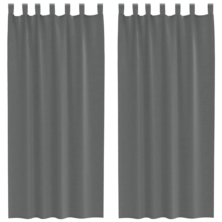 voile-gardiner med løkker 2 stk. 140x225 cm mørkegrå
