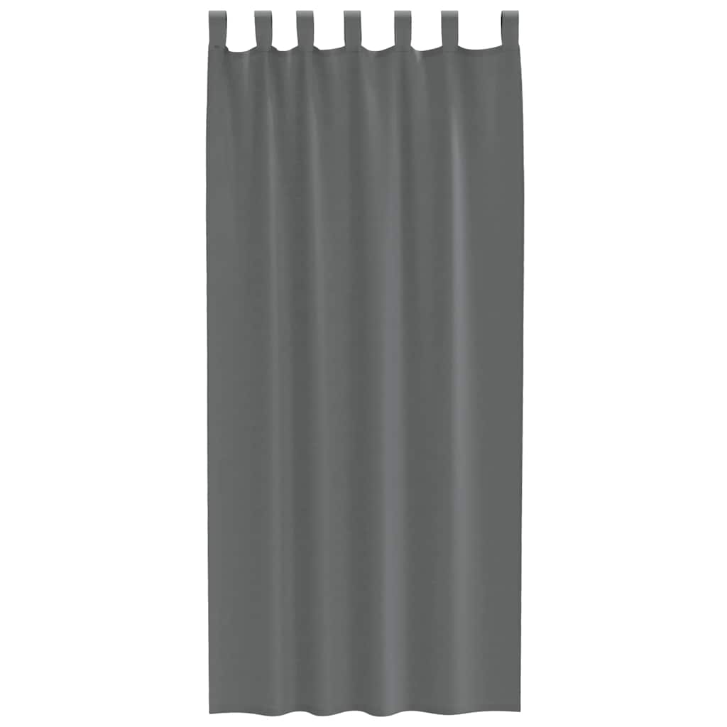 voile-gardiner med løkker 2 stk. 140x225 cm mørkegrå