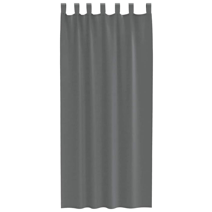 voile-gardiner med løkker 2 stk. 140x225 cm mørkegrå