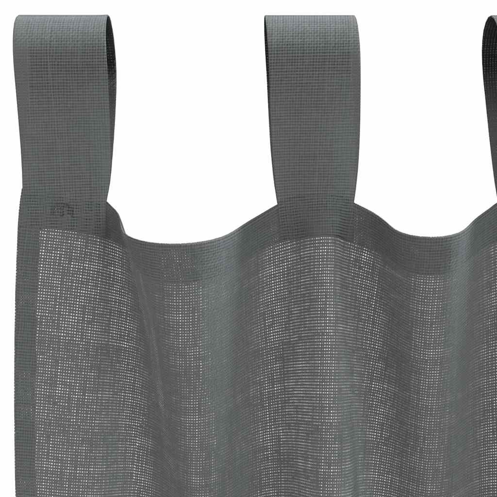 voile-gardiner med løkker 2 stk. 140x225 cm mørkegrå