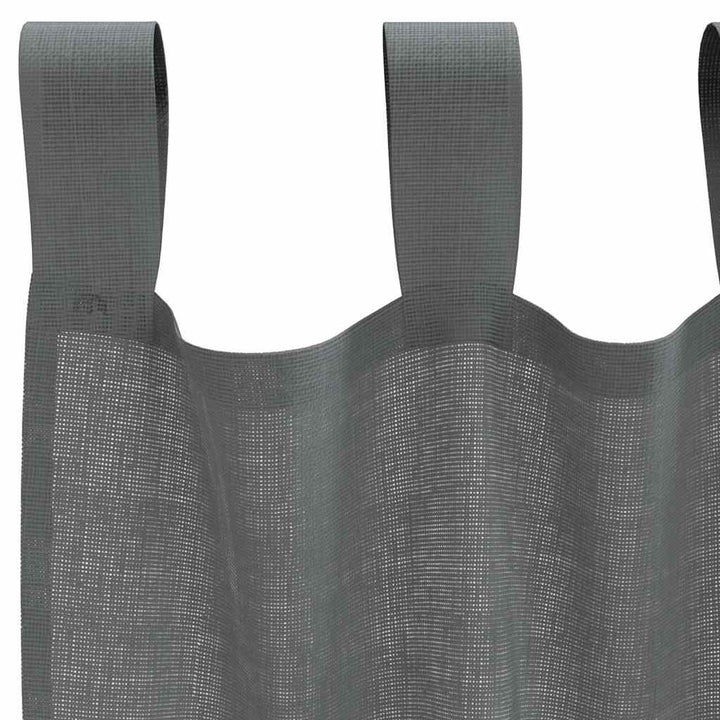 voile-gardiner med løkker 2 stk. 140x225 cm mørkegrå