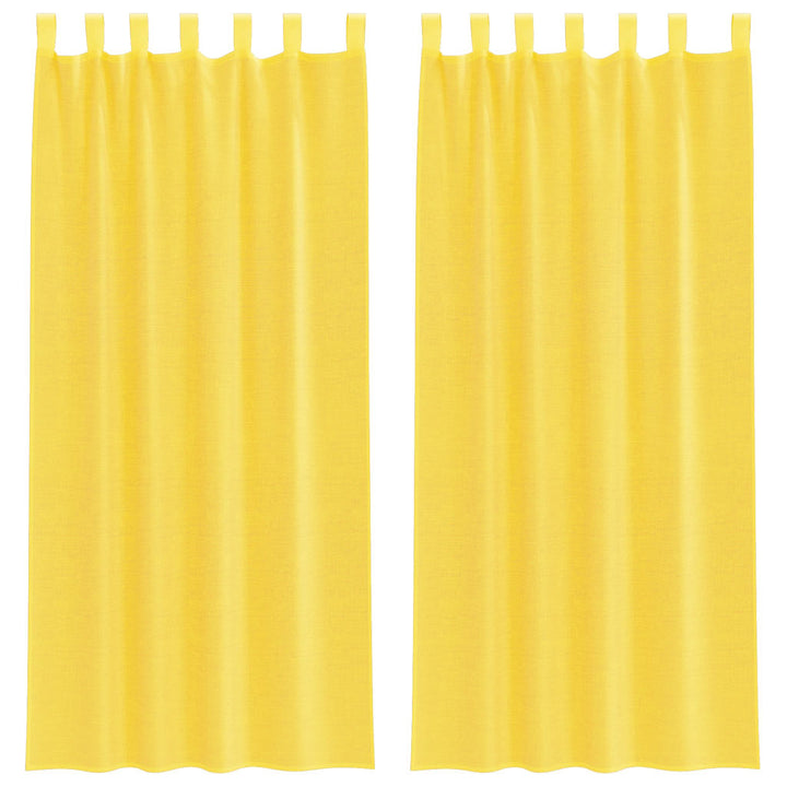 voile-gardiner med løkker 2 stk. 140x245 cm gul