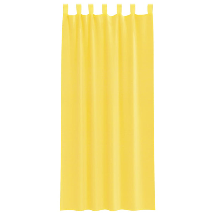 voile-gardiner med løkker 2 stk. 140x245 cm gul