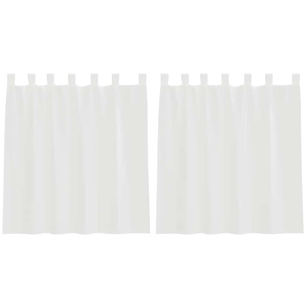 voile-gardiner med løkker 2 stk. 140x140 cm hvid