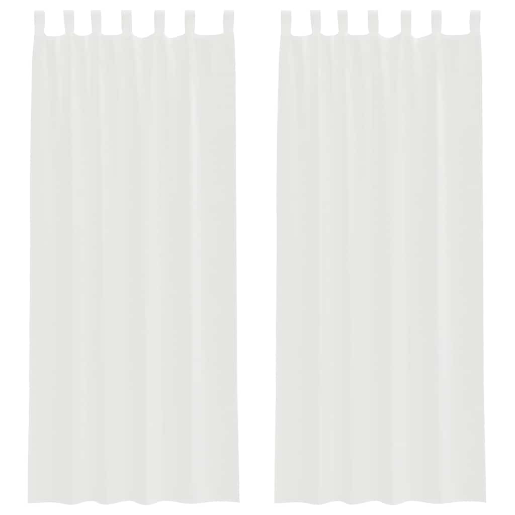 voile-gardiner med løkker 2 stk. 140x260 cm hvid