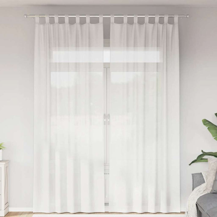 voile-gardiner med løkker 2 stk. 140x260 cm hvid