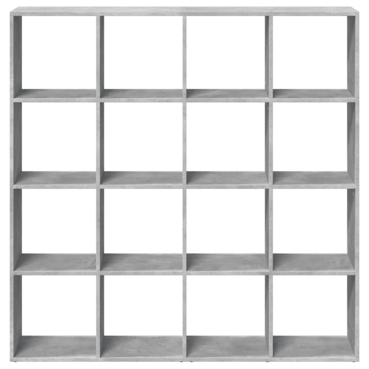 bogskab 137,5x29x137,5 cm konstrueret træ betongrå
