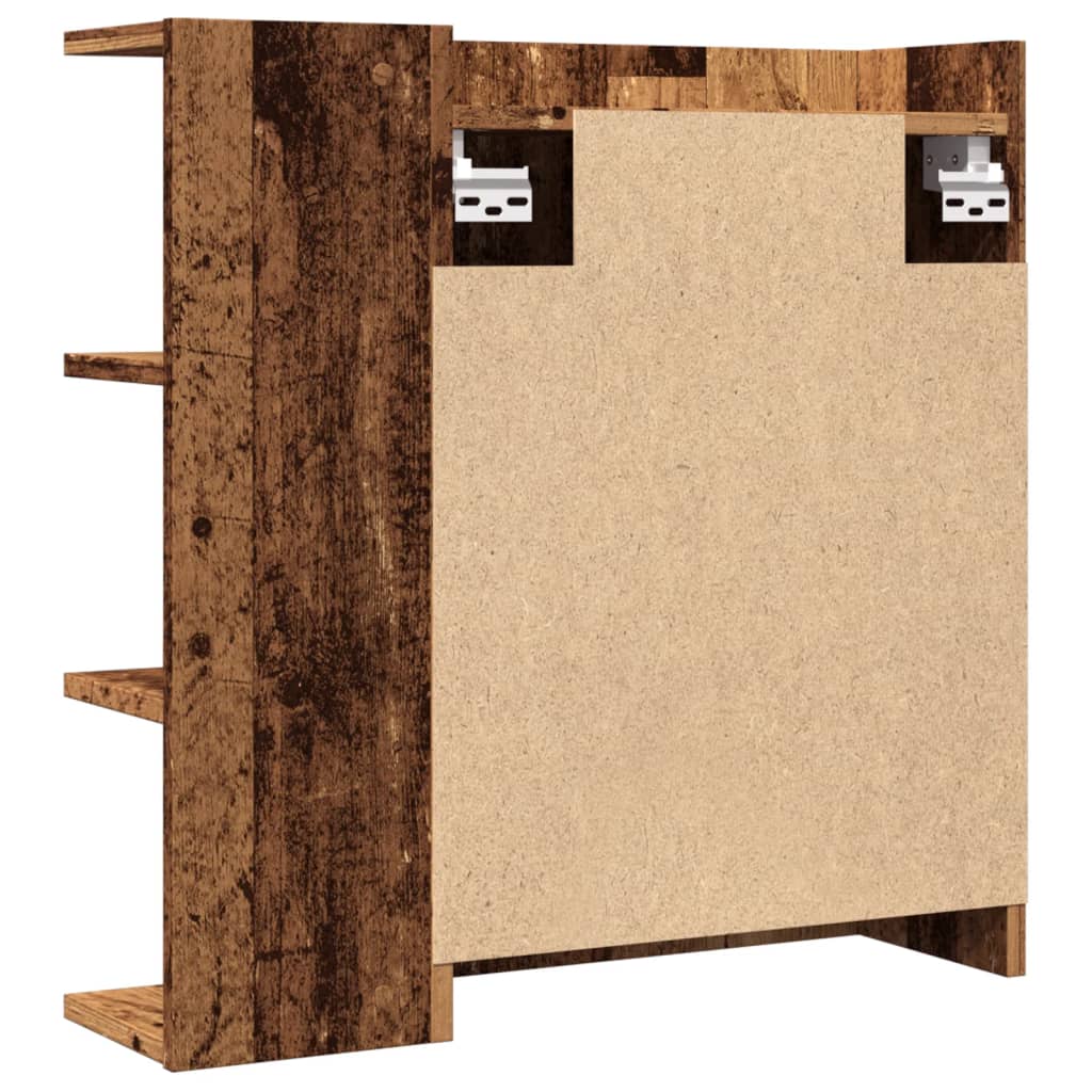 badeværelsesskab med spejl 62,5x20,5x64 cm konstrueret træ