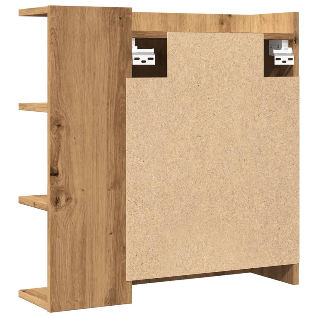 badeværelsesskab med spejl 62,5x20,5x64 cm konstrueret træ