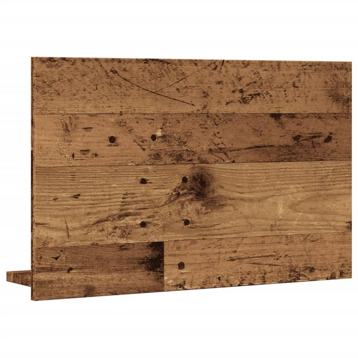 badeværelsesskab m. spejl 60x11x37cm konstrueret træ antikt træ