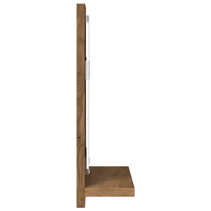 badeværelsesskab med spejl 60x11x37 cm konstrueret træ kunsteg