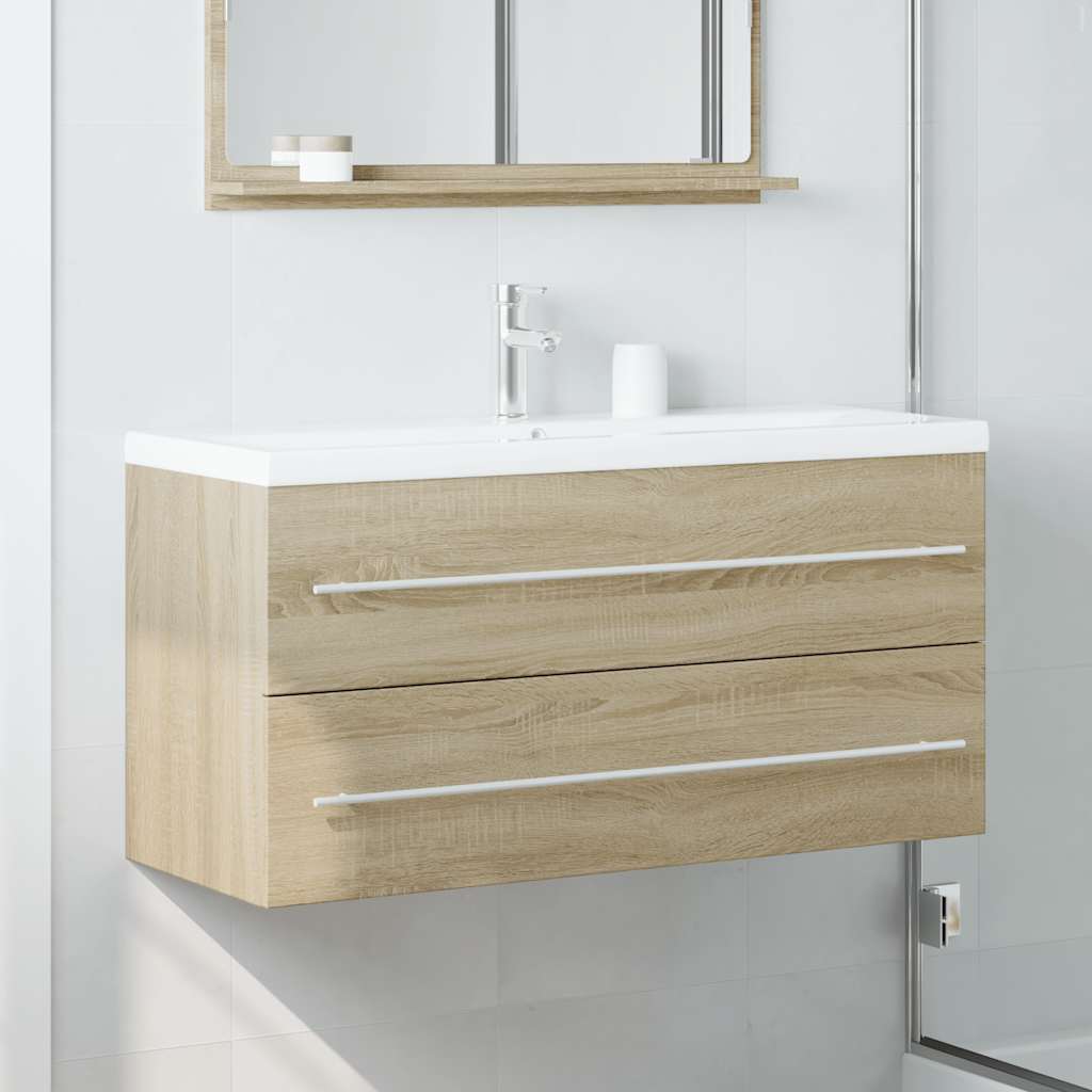vaskeskab 100x38,5x48 cm spånplade sonoma-eg
