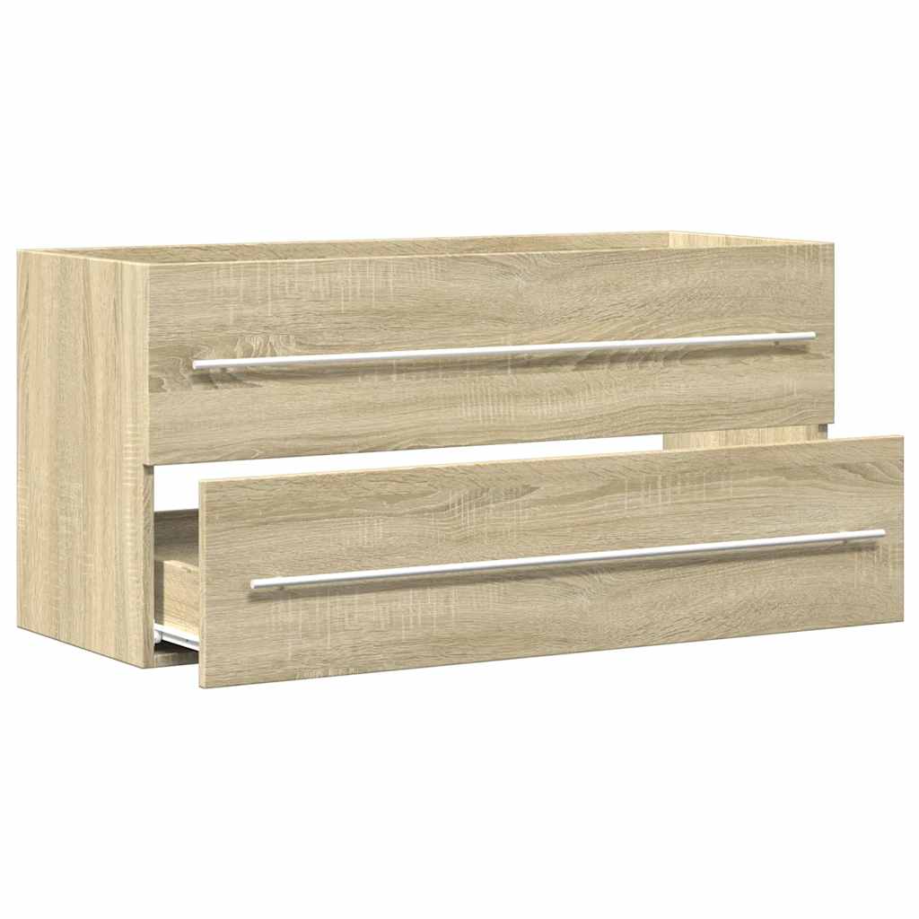 vaskeskab 100x38,5x48 cm spånplade sonoma-eg