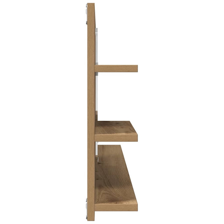 badeværelsesskab med spejl 90x11x45 cm konstrueret træ kunsteg