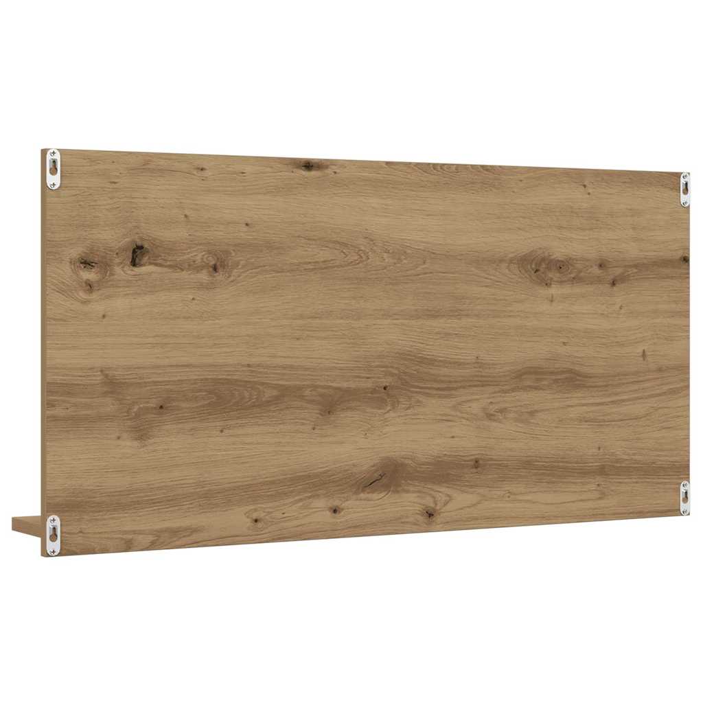 badeværelsesskab med spejl 90x11x45 cm konstrueret træ kunsteg