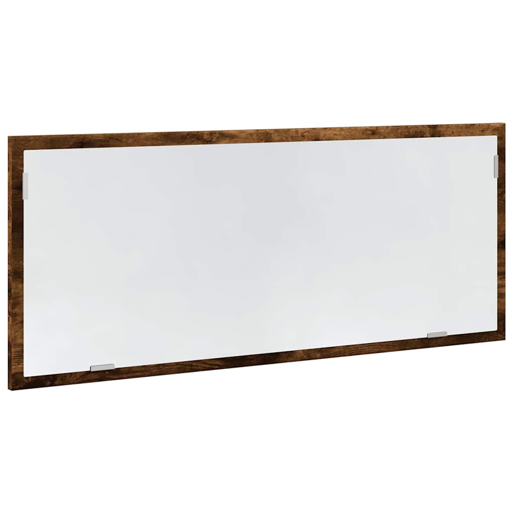 badeværelsesspejl m. LED 100x8,5x37 cm konstrueret træ brunt eg
