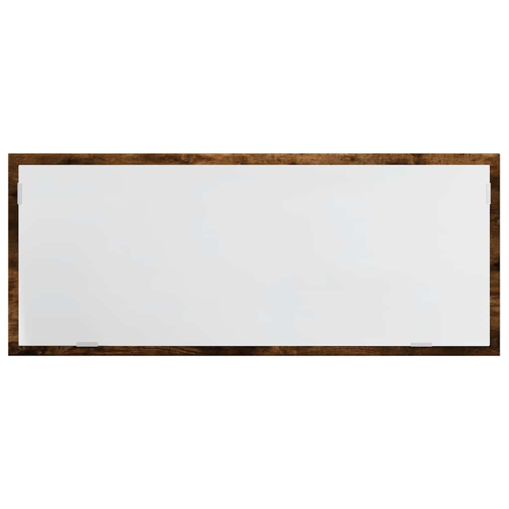 badeværelsesspejl m. LED 100x8,5x37 cm konstrueret træ brunt eg