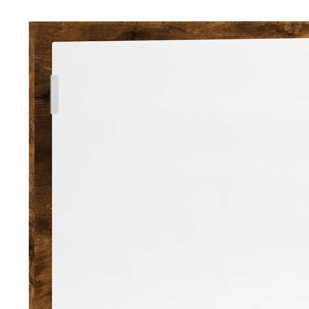 badeværelsesspejl m. LED 100x8,5x37 cm konstrueret træ brunt eg