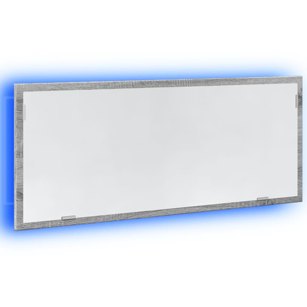 LED-badeværelsesspejl 60x8,5x37 cm konstrueret træ grå sonoma
