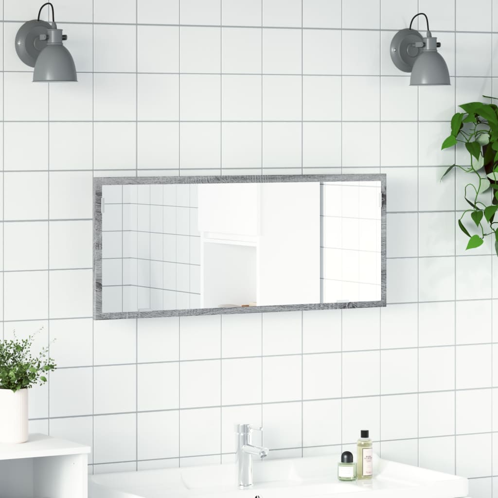 LED-badeværelsesspejl 60x8,5x37 cm konstrueret træ grå sonoma