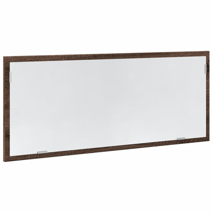 badeværelsesspejl m. LED 100x8,5x38 cm konstrueret træ brunt eg