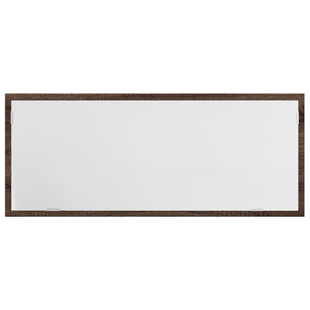 badeværelsesspejl m. LED 100x8,5x38 cm konstrueret træ brunt eg
