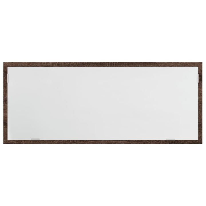 badeværelsesspejl m. LED 100x8,5x38 cm konstrueret træ brunt eg
