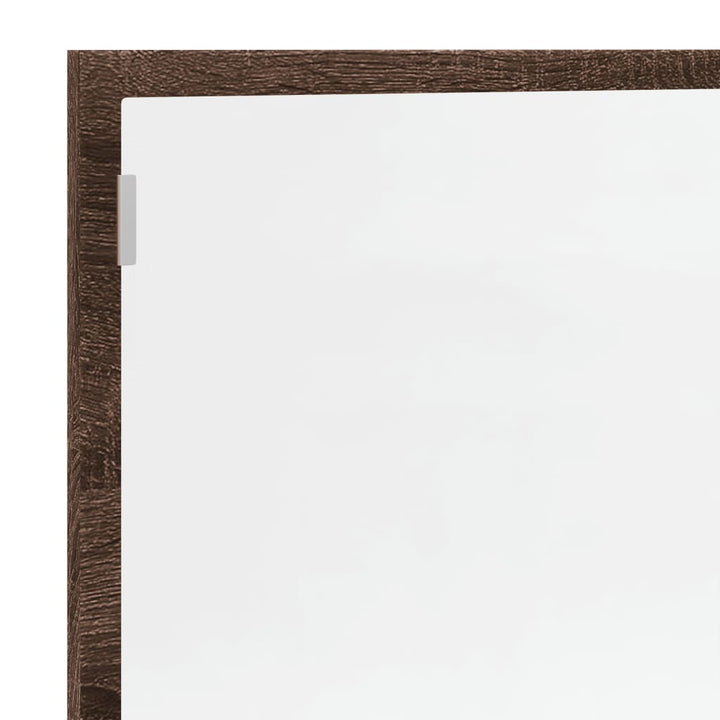 badeværelsesspejl m. LED 100x8,5x38 cm konstrueret træ brunt eg