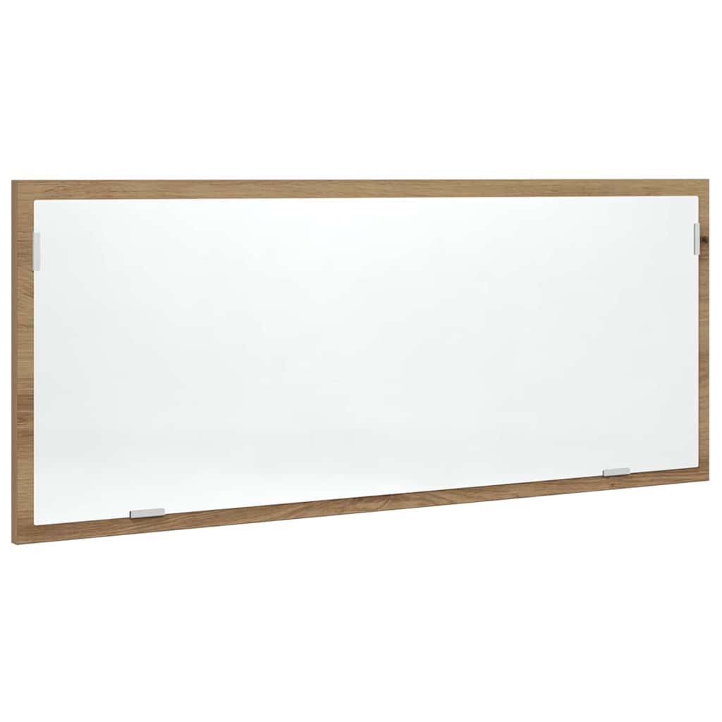 badeværelsesspejl med LED 100x8,5x37 cm konstrueret træ kunsteg
