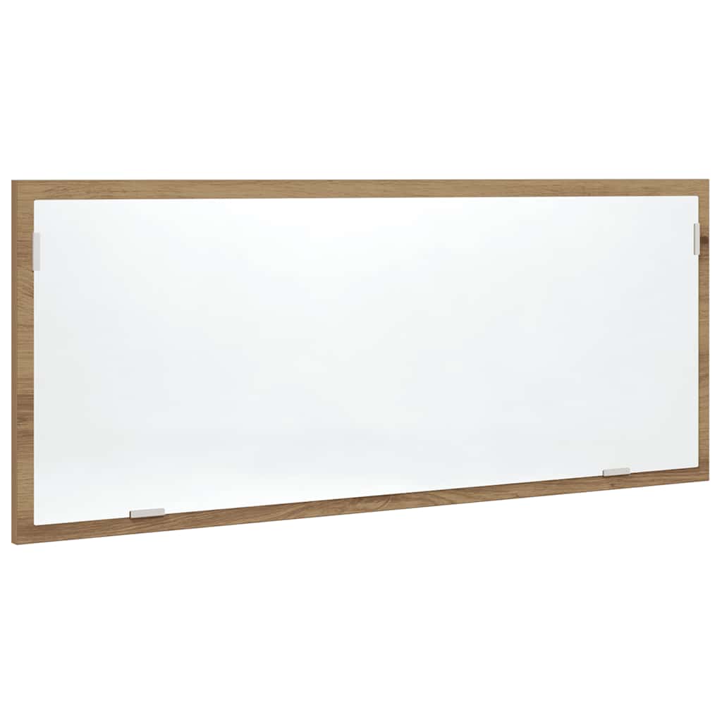 badeværelsesspejl med LED 100x8,5x37 cm konstrueret træ kunsteg
