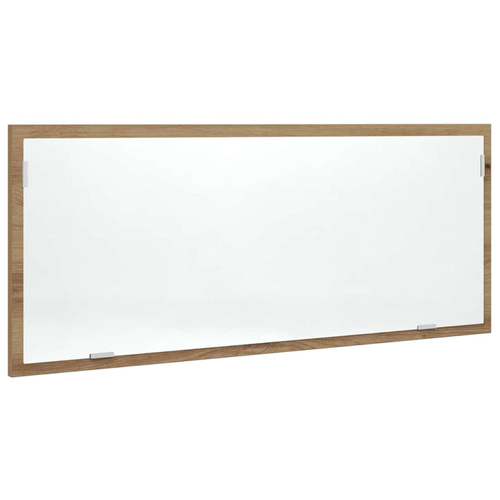 badeværelsesspejl med LED 100x8,5x37 cm konstrueret træ kunsteg