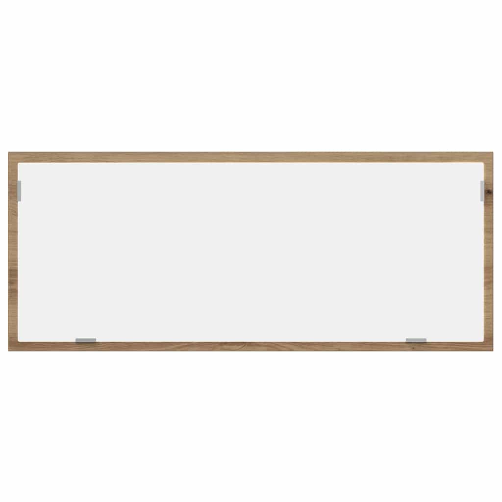 badeværelsesspejl med LED 100x8,5x37 cm konstrueret træ kunsteg