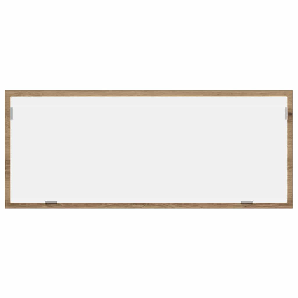 badeværelsesspejl med LED 100x8,5x37 cm konstrueret træ kunsteg