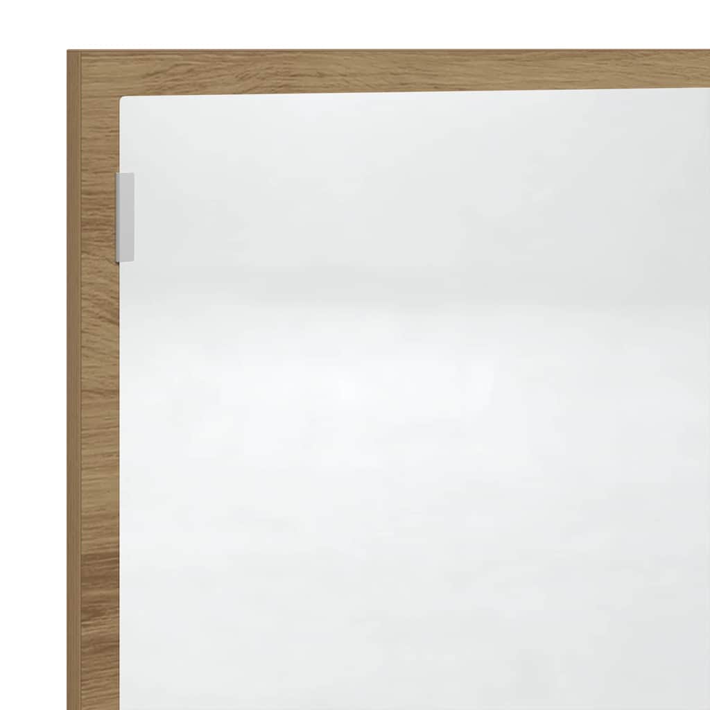 badeværelsesspejl med LED 100x8,5x37 cm konstrueret træ kunsteg