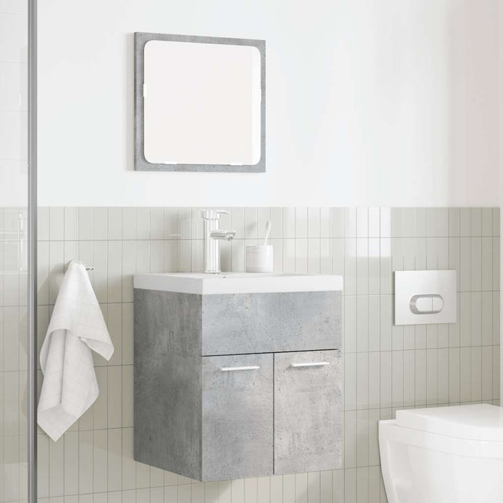 møbelsæt til badeværelse 2 dele konstrueret træ betongrå