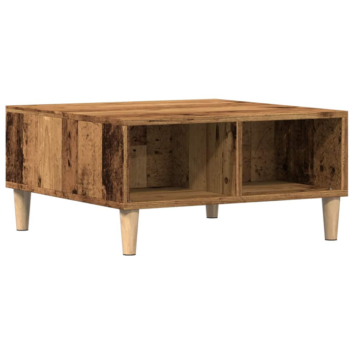 sofabord 60x60x30 cm konstrueret træ antikt træ