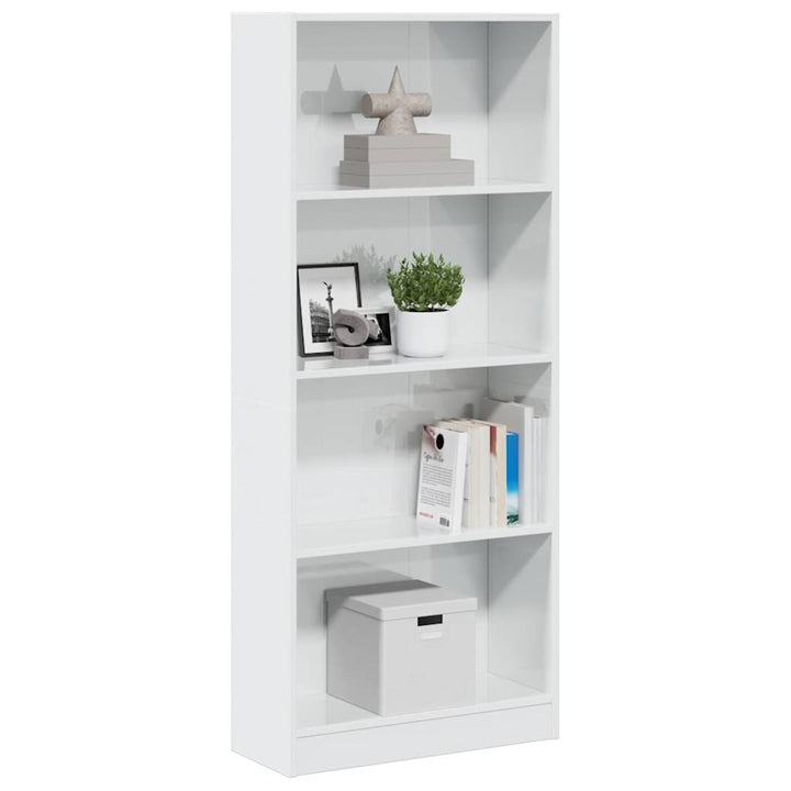 skab 60x24x143 cm konstrueret træ hvid højglans