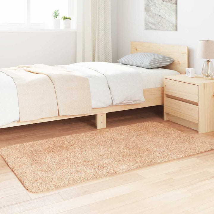 shaggy gulvtæppe NAVARRA 80x150 cm høje luv polyester beige
