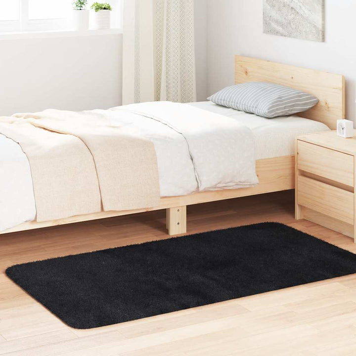 shaggy gulvtæppe NAVARRA 80x150 cm høje luv polyester sort