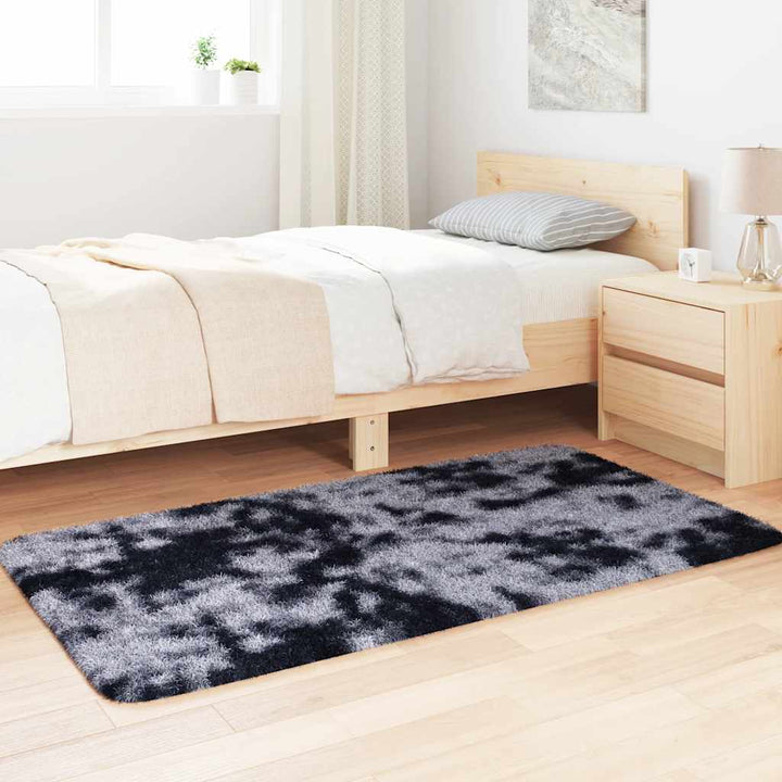 shaggy gulvtæppe NAVARRA 80x150 cm høje luv polyester mørkegrå